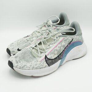 Nike SuperRep Go 3 Next Nature Flyknit Size 12 Grey Pink Blue Sneakers